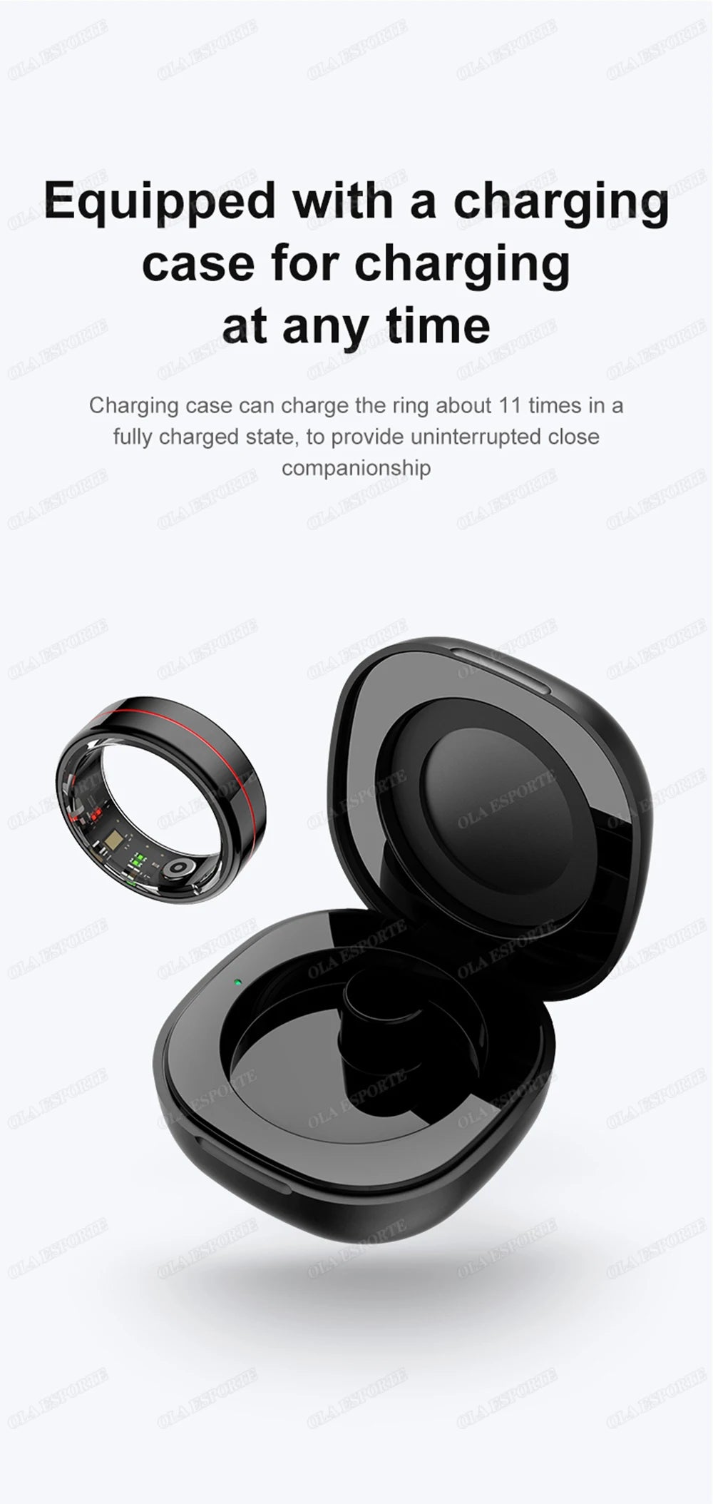 For Xiaomi Smart Ring Blood Pressure Heart Rate Monitoring Smartring IP68 & 5ATM Waterproof Multi-sport Mode Smartring Man Women