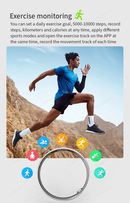 New Smart Ring with Charging Case for men women,Health and Sleep Monitor,iP68 & 5ATM Waterproof,Multi-sport Mode,For Android ios