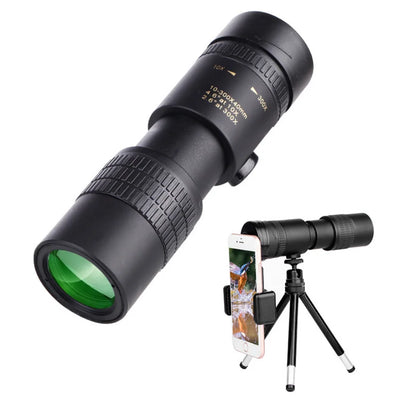10-300X Zoom Metal HD Bak4 Powerful Binoculars Long Range Quality Portable Professional Telescope Monocular for Hunting