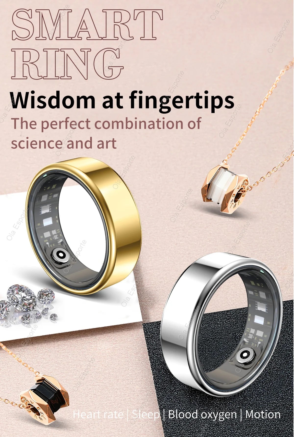 2025 New For Xiaomi Smart Ring Men Women, Heart Rate and Blood Oxygen Monitor Smartring IP68 & 5ATM Waterproof, Multi-sport Mode