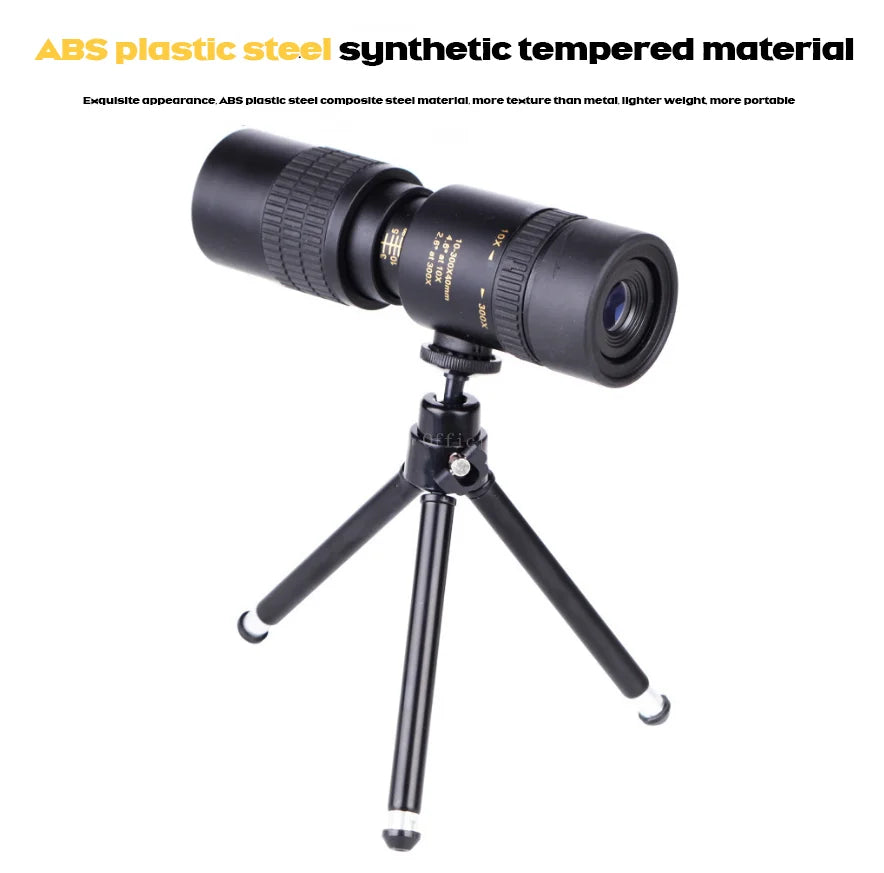 10-300X Zoom Metal HD Bak4 Powerful Binoculars Long Range Quality Portable Professional Telescope Monocular for Hunting