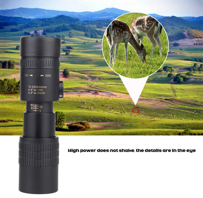 10-300X Zoom Metal HD Bak4 Powerful Binoculars Long Range Quality Portable Professional Telescope Monocular for Hunting