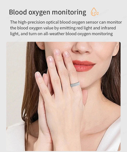 New Smart Ring with Charging Case for men women,Health and Sleep Monitor,iP68 & 5ATM Waterproof,Multi-sport Mode,For Android ios