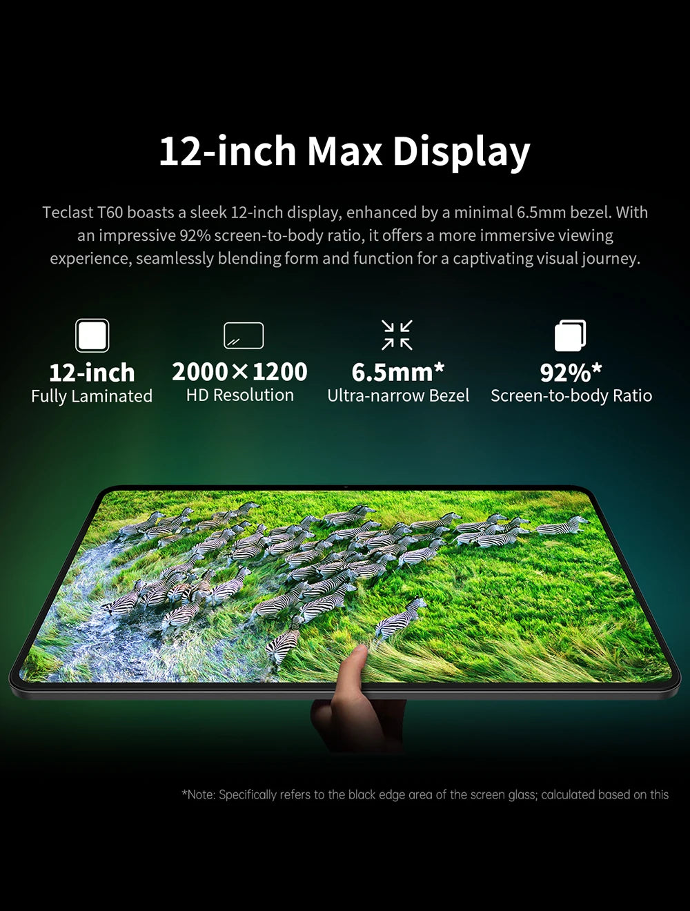 Teclast T60 Android 14 Tablet 12" 2K 90Hz Display, UNISOC T620, Max 20GB RAM, 256GB ROM, 8000mAh, 18W Fast Charge, 4G LTE, GPS