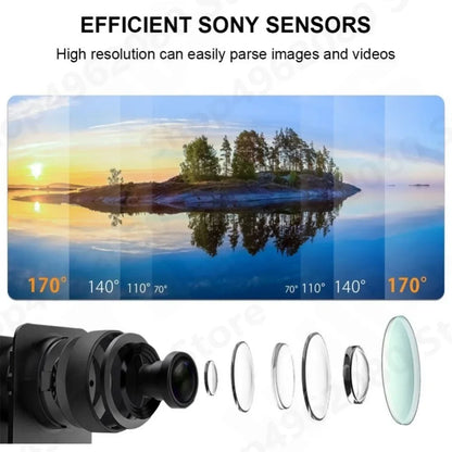Action Camera 4K Ultra HD Waterproof 2.0-inch Screen WiFi Remote Control 30fps/170D Underwater Helmet Sports Go Video Camera Pro