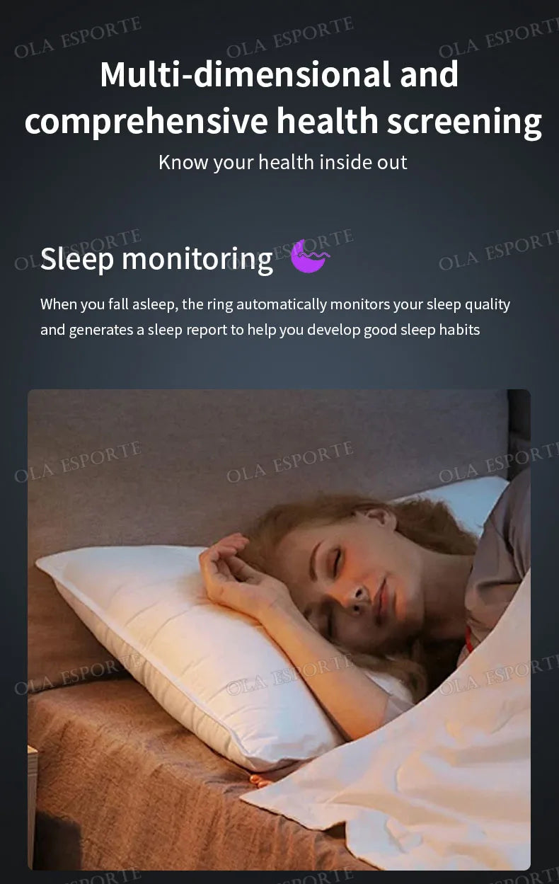 2025 New For Xiaomi Men Smart Ring Women, Heart Rate and Blood Oxygen Monitor Smartring IP68 & 5ATM Waterproof, Multi-sport Mode