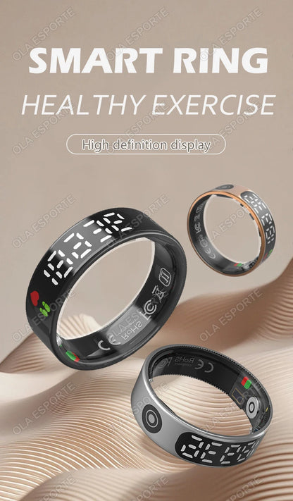 Smart Ring For Xiaomi Samsung Ring with Display Screen Gesture Swipe Tiktok Video Health Monitor IP68 &5ATM Waterproof Smartring