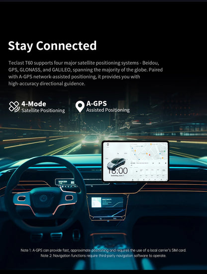 Teclast T60 Android 14 Tablet 12" 2K 90Hz Display, UNISOC T620, Max 20GB RAM, 256GB ROM, 8000mAh, 18W Fast Charge, 4G LTE, GPS