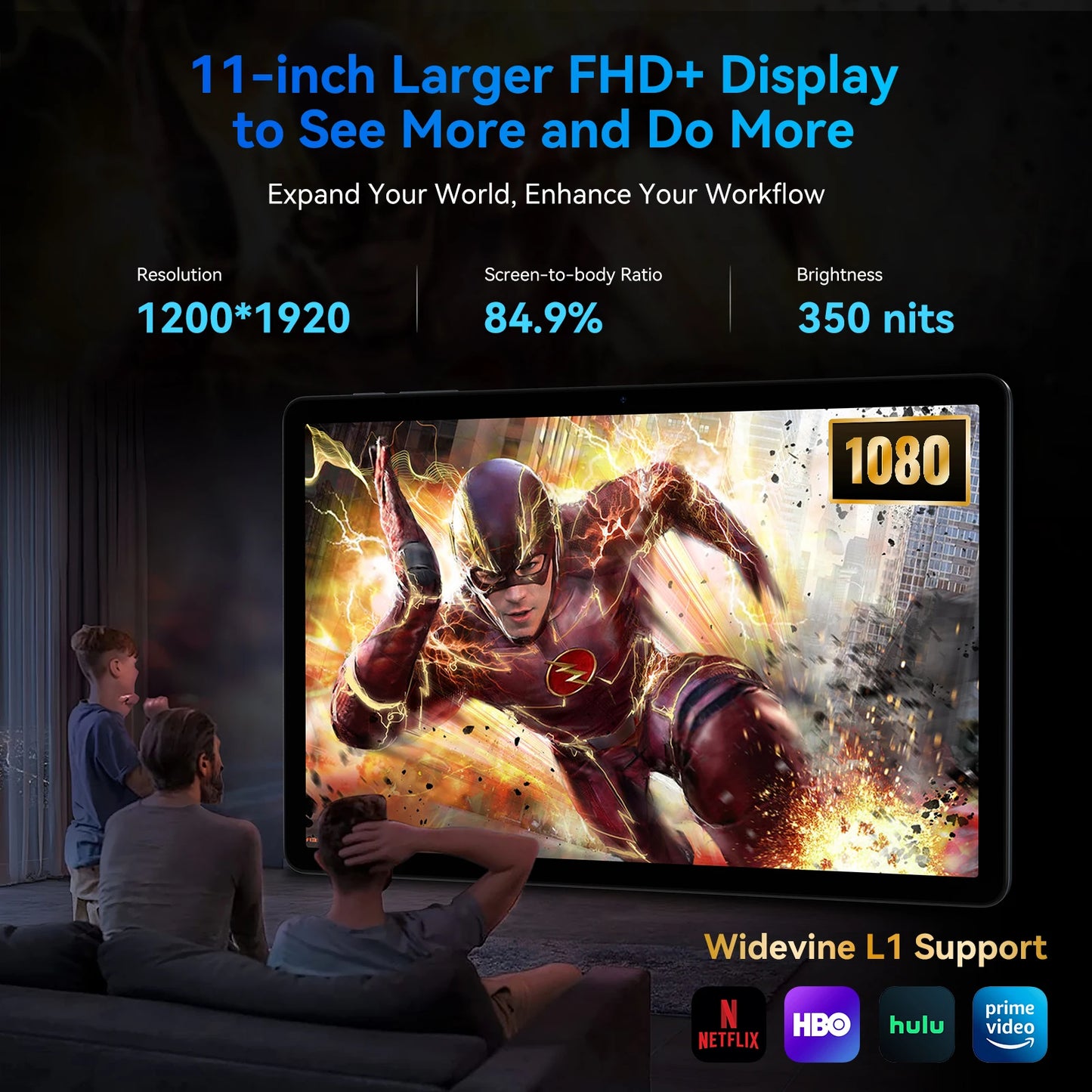TABWEE T90 Android 15 11'' Tablet PC with Keyboard, Gemini AI, 8+16GB RAM 128GB ROM, T615 Octa Core, 8000mAh Battery Widevine L1