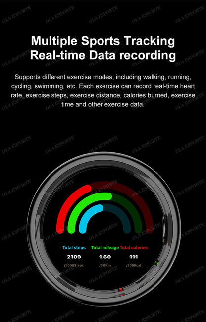 For Xiaomi Smart Ring Blood Pressure Heart Rate Monitoring Smartring IP68 & 5ATM Waterproof Multi-sport Mode Smartring Man Women