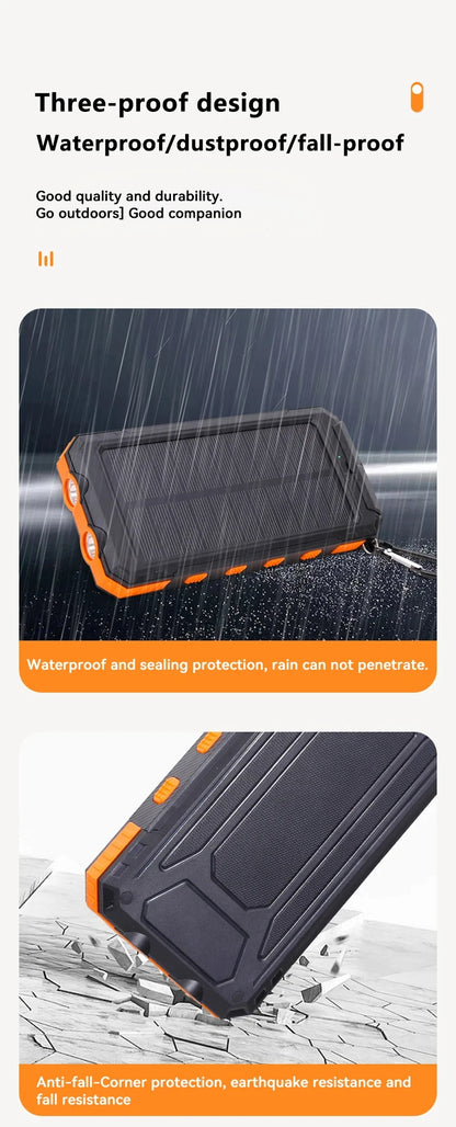ONEPLUS 50000mAh Solar Power Bank Portable Charging Poverbank External Battery Charger Strong Light LDE Light for iphone Samsung
