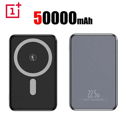 OnePlus 50000mAh Magnetic Power Bank Magnet Wireless Ultra Slim Fast Charge Auxiliary Battery Charging For IPhone Samsung Xiaomi