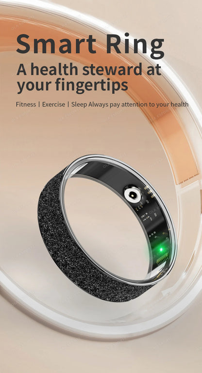 New Smart Ring with Charging Case for men women,Health and Sleep Monitor,iP68 & 5ATM Waterproof,Multi-sport Mode,For Android ios