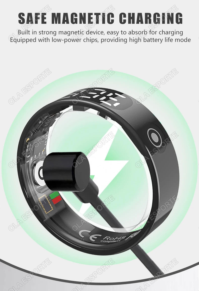Smart Ring For Xiaomi Samsung Ring with Display Screen Gesture Swipe Tiktok Video Health Monitor IP68 &5ATM Waterproof Smartring