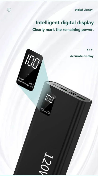 Oneplus 120W 50000mAh Power Bank High Capacity Fast Charging Powerbank Portable Battery Charger For Iphone Samsung Huawei Xiaomi