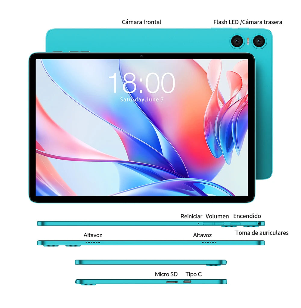 Teclast P30 Android 14 Tablet, 10.1 Inches, Maximum 12 Gb Ram, 128Gb Rom, 1280X800 Ips, Unisoc T606, 8 Cores, 6000 Mah