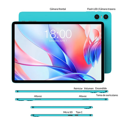 Teclast P30 Android 14 Tablet, 10.1 Inches, Maximum 12 Gb Ram, 128Gb Rom, 1280X800 Ips, Unisoc T606, 8 Cores, 6000 Mah