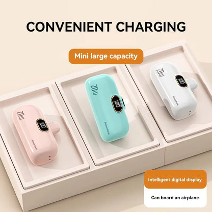 Xiaomi 30000mAh Mini Portable Power Bank Capsule Mobile Power Supply Emergency External Battery Fast Charger For Type-c iPhone