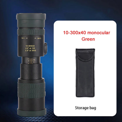 10-300x40 Zoom Telescope HD Portable Strong Binoculars Long Range Professional Monocular Low Night Vision For Hunting Camping