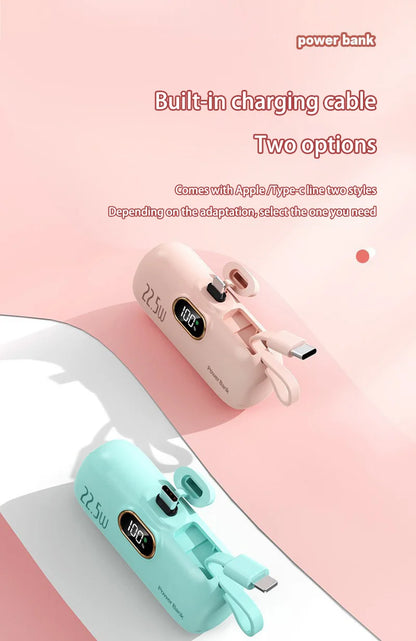 Xiaomi 30000mAh Mini Portable Power Bank Capsule Mobile Power Supply Emergency External Battery Fast Charger For Type-c iPhone