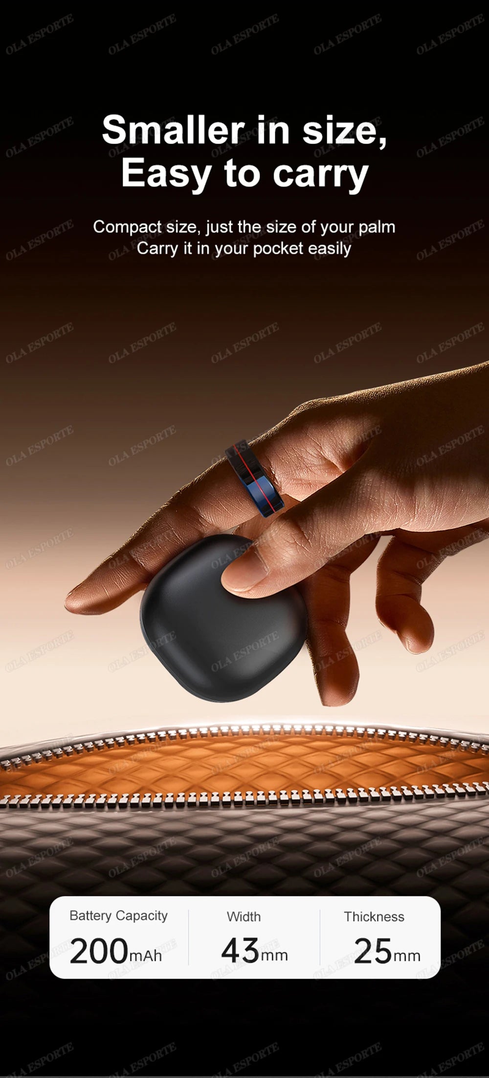 For Xiaomi Smart Ring Blood Pressure Heart Rate Monitoring Smartring IP68 & 5ATM Waterproof Multi-sport Mode Smartring Man Women