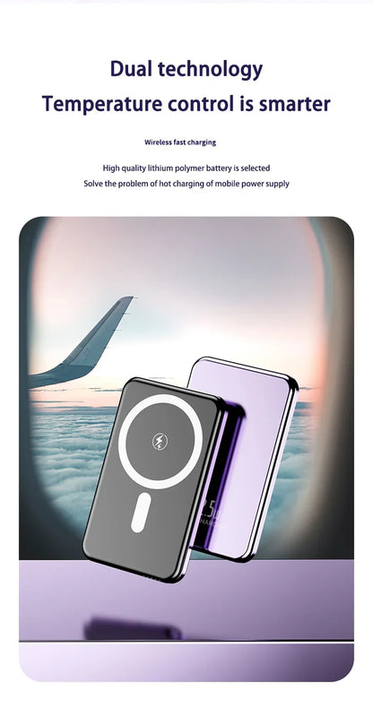 OnePlus 50000mAh Magnetic Power Bank Magnet Wireless Ultra Slim Fast Charge Auxiliary Battery Charging For IPhone Samsung Xiaomi