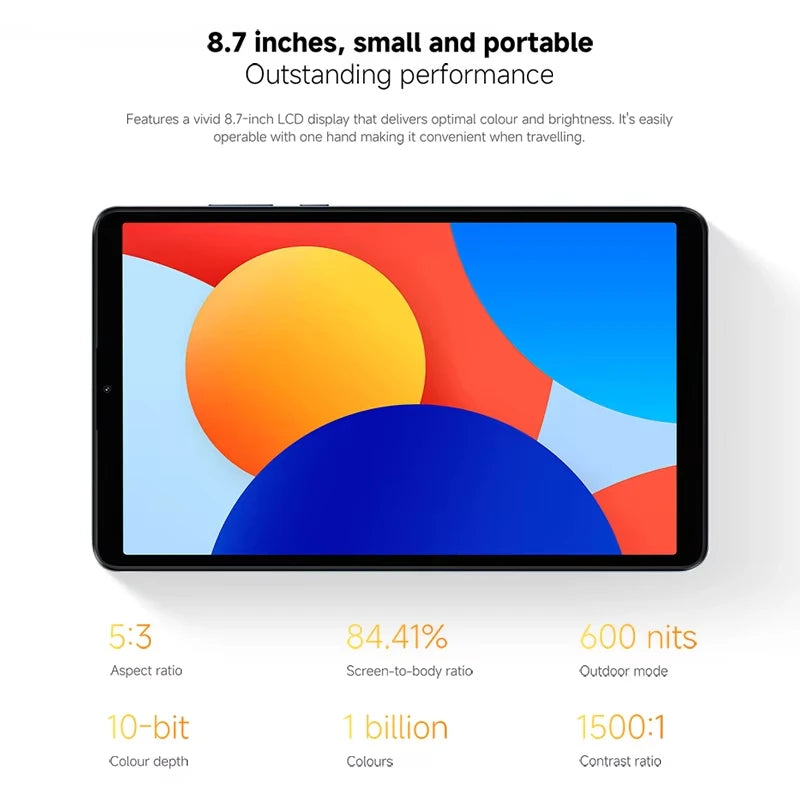 Pad SE 8.7 inch Global Version Mi Tablet MTK Helio G85 6650mAh Dual speakers Dolby Atmos® 90Hz Display
