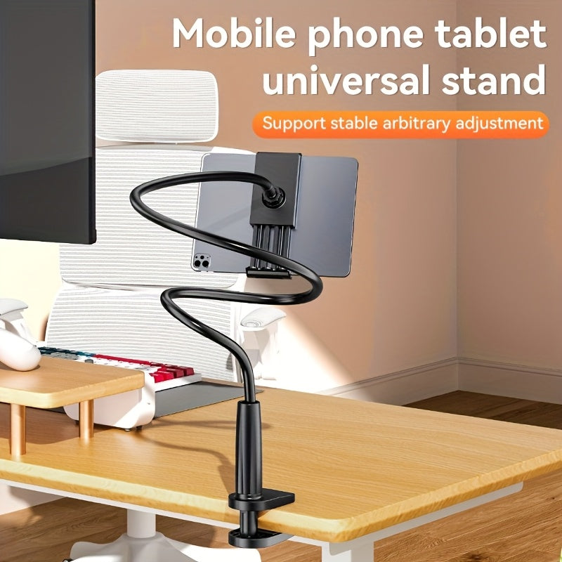 1pc Adjustable Bedside Phone & Tablet Holder - 360° Rotating, Secure Clamp Flexible Gooseneck Arm, Wall-Mountable, ABS Material, for Comfortable Viewing, Tablet Holder Stand